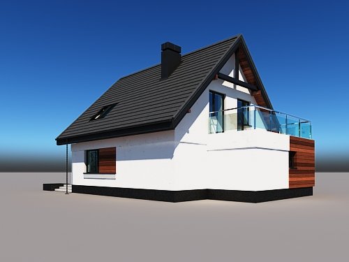 Projekt domu Lolek N 2G - widok z tyłu i boku