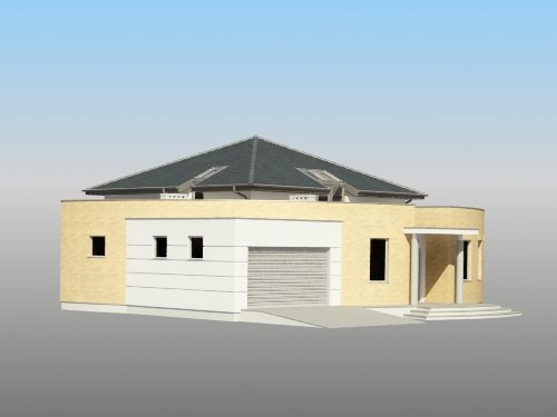 Projekt domu Mag 2G - widok z boku i z przodu