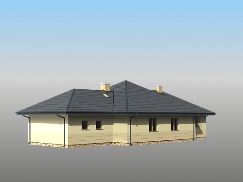 Projekt domu Sułtan 2G - widok z boku i z tyłu