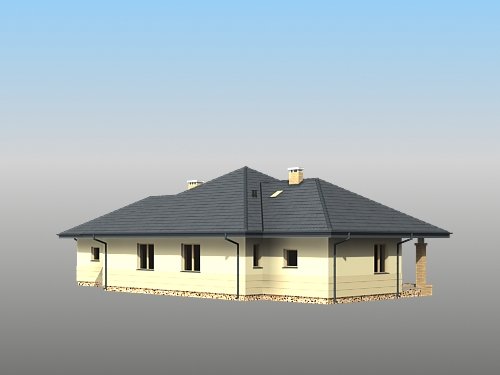 Projekt domu Sułtan 2G - widok z tyłu i boku