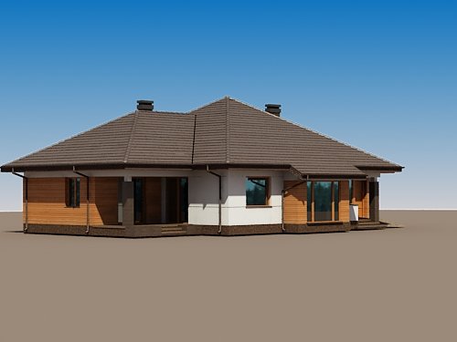 Projekt domu Sułtan N - widok z boku i z przodu