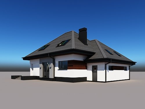 Projekt domu Alicja N 2G+ - widok z tyłu i boku