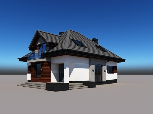 Projekt domu Alicja N 2G - widok z boku i z tyłu