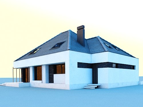 Projekt domu Alicja X 2G - widok z tyłu i boku