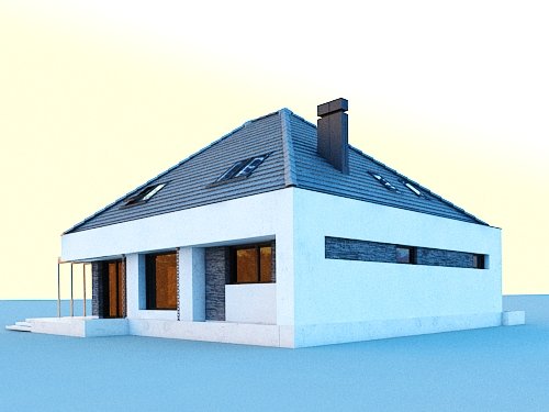 Projekt domu Alicja X - widok z tyłu i boku
