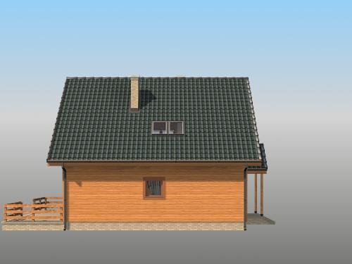 Projekt domu Kopciuszek (drewniany) - elewacja boczna 2