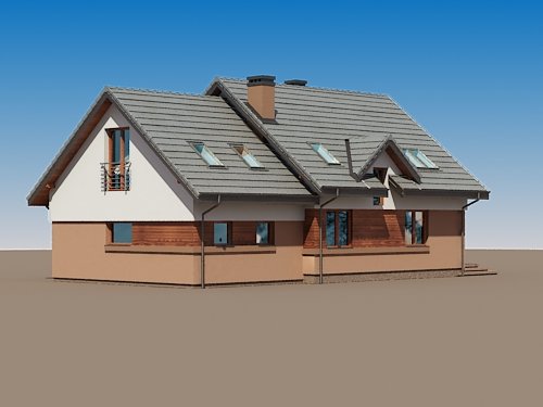Projekt domu Koralgol II N 2G - widok z boku i z tyłu