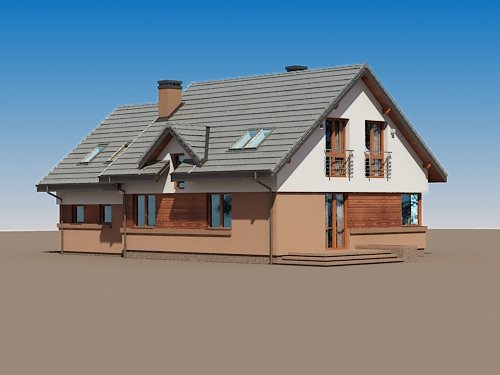 Projekt domu Koralgol II N 2G - widok z tyłu i boku