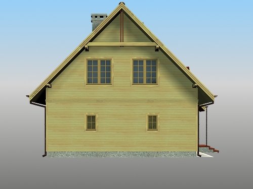 Projekt domu Lolek (szkielet drewniany) - elewacja boczna 2