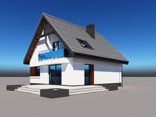 Projekt domu Lolek II N 2G - widok z boku i z tyłu