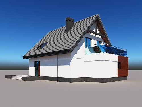 Projekt domu Lolek II N 2G - widok z tyłu i boku
