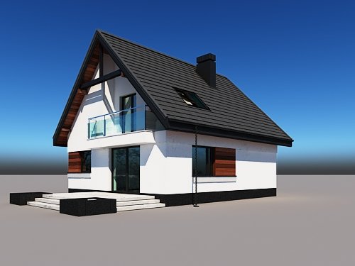Projekt domu Lolek N 2G - widok z boku i z tyłu