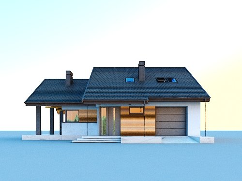 Projekt domu Maja II N+ - elewacja frontowa
