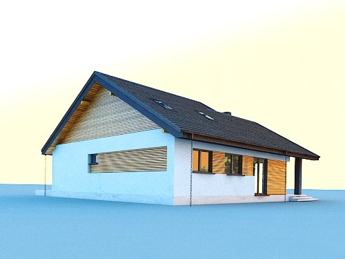 Projekt domu Maja II N+ - widok z boku i z tyłu