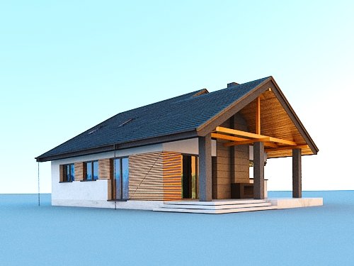 Projekt domu Maja II N+ - widok z tyłu i boku