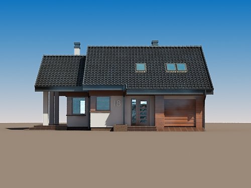 Projekt domu Nel II - elewacja frontowa