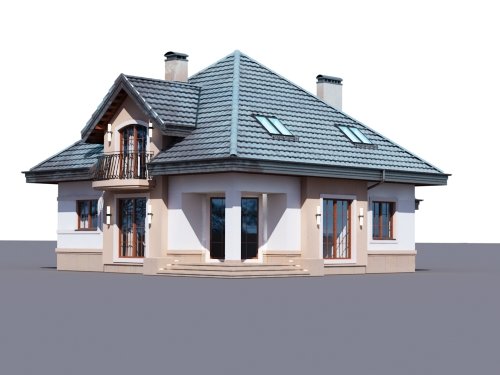 Projekt domu Opałek K 2G - widok z boku i z tyłu