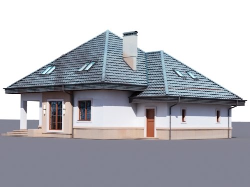 Projekt domu Opałek K 2G - widok z tyłu i boku