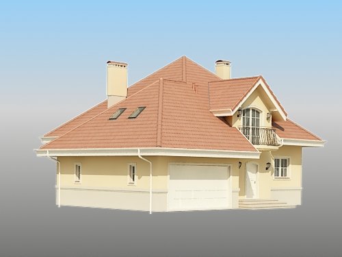 Projekt domu Opałek 2G - widok z boku i z przodu