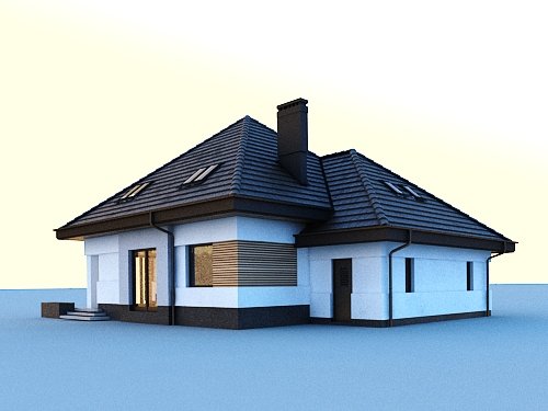 Projekt domu Opałek III N 2G - widok z tyłu i boku