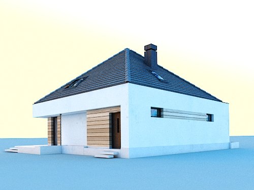 Projekt domu MINI Opałek X  - widok z tyłu i boku