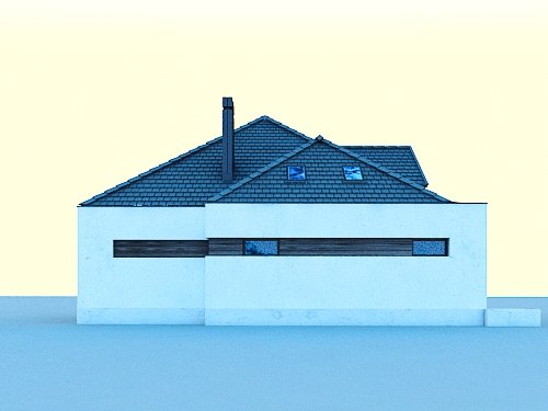 Projekt domu Opałek X - elewacja boczna 2