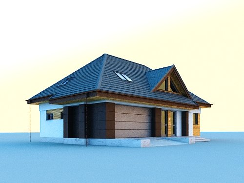 Projekt domu Reksio N 2G+ - widok z boku i z przodu