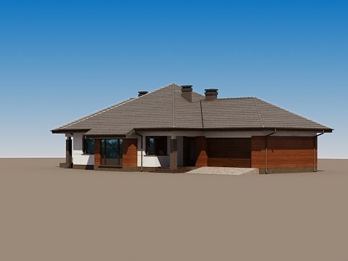 Projekt domu Sułtan N 2G - widok z przodu i z boku