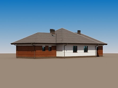 Projekt domu Sułtan N 2G - widok z boku i z tyłu
