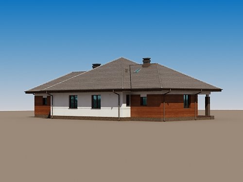 Projekt domu Sułtan N 2G - widok z tyłu i boku