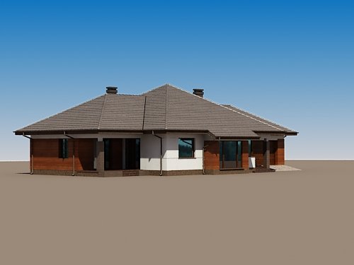 Projekt domu Sułtan N 2G - widok z boku i z przodu