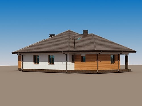 Projekt domu Sułtan N - widok z tyłu i boku