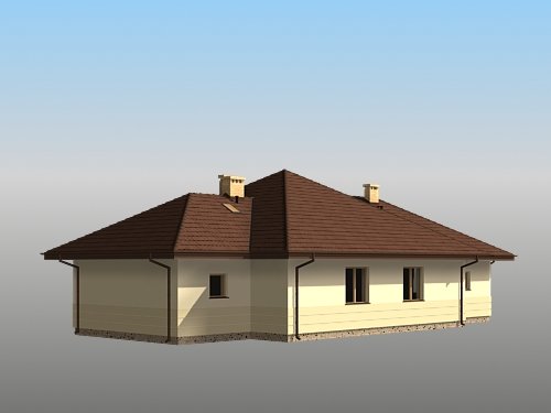 Projekt domu Sułtan - widok z boku i z tyłu
