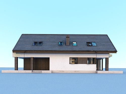 Projekt domu Szach N 2G+ - elewacja boczna 1