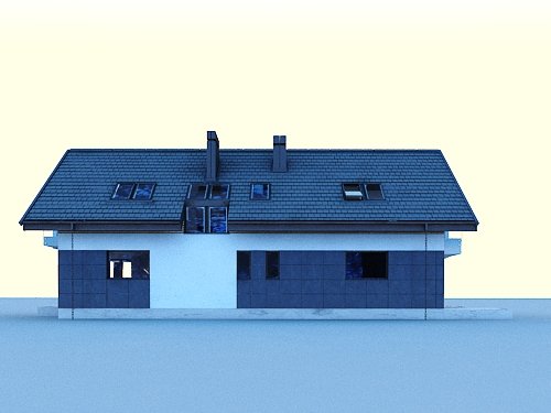 Projekt domu Szach N 2G+ - elewacja boczna 2