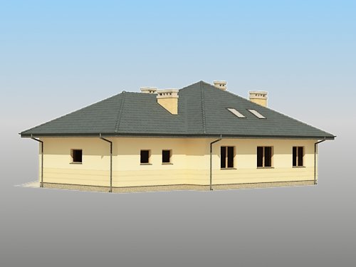 Projekt domu Szeherezada 2G - widok z boku i z tyłu