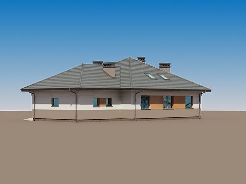 Projekt domu Szeherezada N 2G - widok z boku i z tyłu