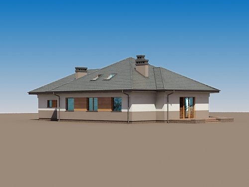 Projekt domu Szeherezada N 2G - widok z tyłu i boku