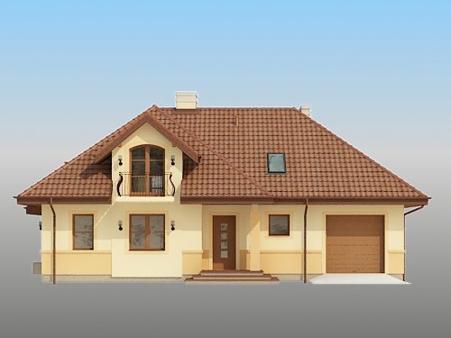 Projekt domu Szejk - elewacja frontowa