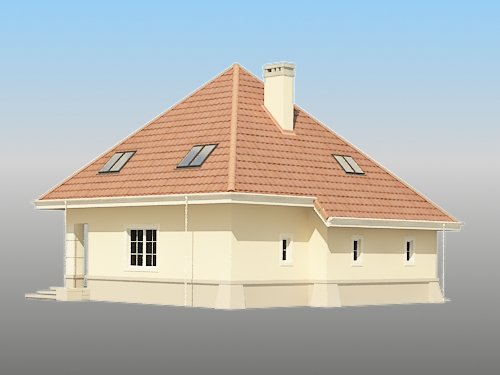 Projekt domu Żwirek - widok z tyłu i boku