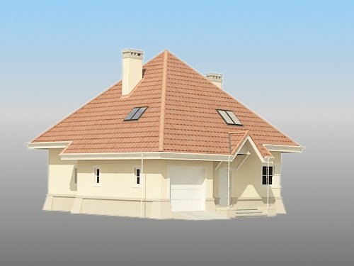 Projekt domu Żwirek - widok z boku i z przodu