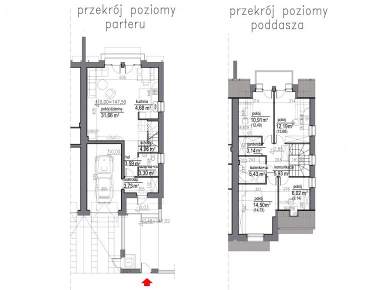 szeregówka bez podpiwniczenia - segment skrajny