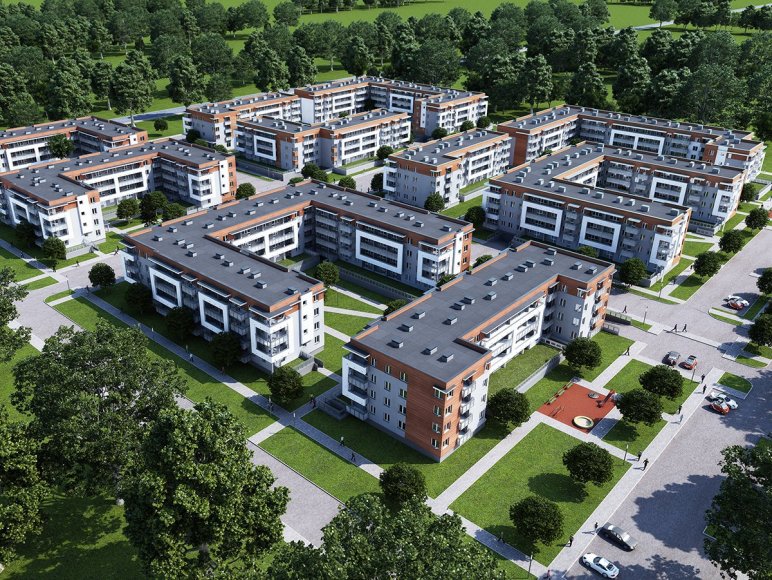 Projekt zabudowy wielorodzinnej - Zacisze Dolistówki BUDYNEK J - plan osiedla 1