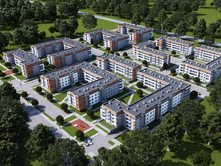 Projekt zabudowy wielorodzinnej - Zacisze Dolistówki BUDYNEK J - plan osiedla 2