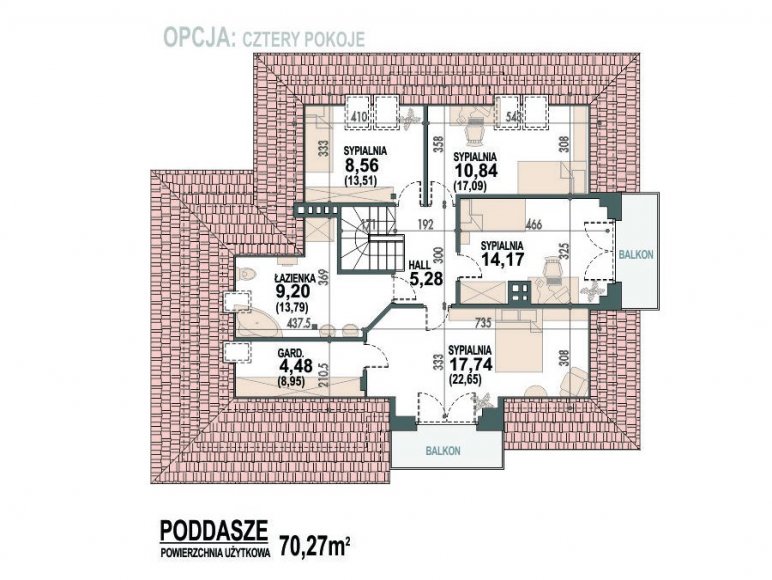 rzut poddasza - opcja