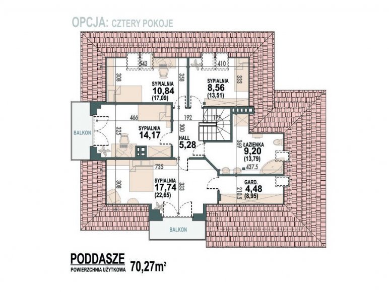 rzut poddasza - opcja